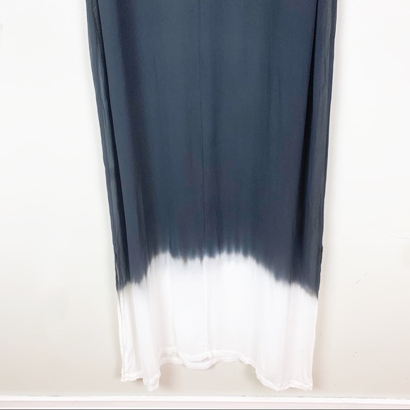 LACAUSA Sheer Maxi Length Ombre Dip Dye Dress Swimsuit Gauzy Coverup US S - Picture 7 of 13